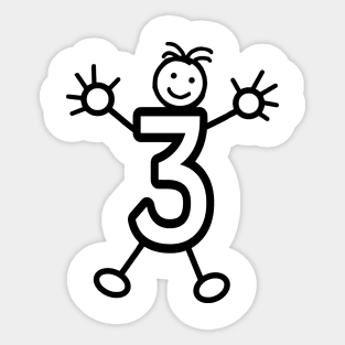 Age 3 Happy Cartoon Child Sticker